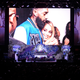 Photos are displayed during Nipsey Hussle’s Celebration of Life at STAPLES Center on April 11, 2019.